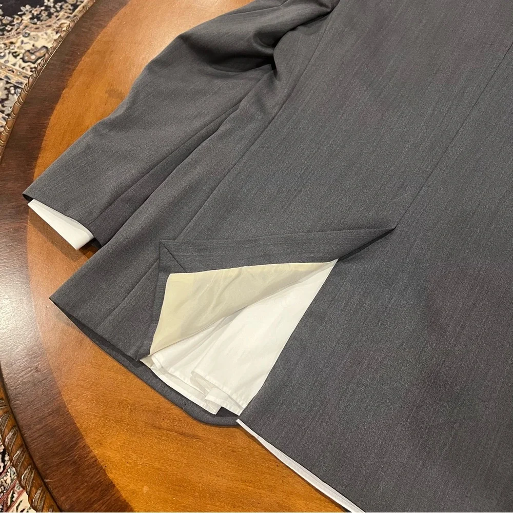 Indochino Men’s 2-Button Single Vent Suit Jacket Gray Approximating 44R Wool